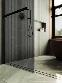 Душевая перегородка MaybahGlass MGD-729-6ш 79см чёрный